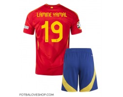 Španělsko Lamine Yamal #19 Dětské Domácí Dres ME 2024 Krátký Rukáv (+ trenýrky)
