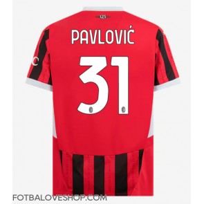 AC Milan Strahinja Pavlovic #31 Domácí Dres 2024-25 Krátký Rukáv