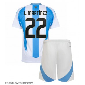 Argentina Lautaro Martinez #22 Dětské Domácí Dres Copa America 2024 Krátký Rukáv (+ trenýrky)