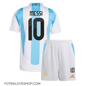 Argentina Lionel Messi #10 Dětské Domácí Dres Copa America 2024 Krátký Rukáv (+ trenýrky)