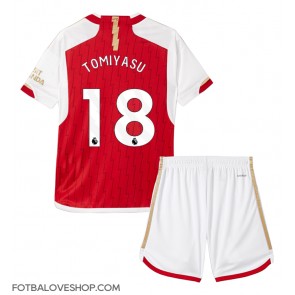 Arsenal Takehiro Tomiyasu #18 Dětské Domácí Dres 2023-24 Krátký Rukáv (+ trenýrky)