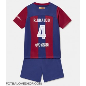 Barcelona Ronald Araujo #4 Dětské Domácí Dres 2023-24 Krátký Rukáv (+ trenýrky)