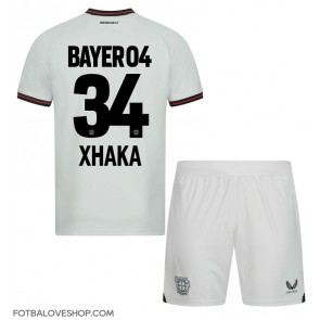 Bayer Leverkusen Granit Xhaka #34 Dětské Venkovní Dres 2023-24 Krátký Rukáv (+ trenýrky)