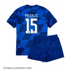 Chorvatsko Mario Pasalic #15 Dětské Venkovní Dres ME 2024 Krátký Rukáv (+ trenýrky)