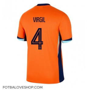 Holandsko Virgil van Dijk #4 Domácí Dres ME 2024 Krátký Rukáv