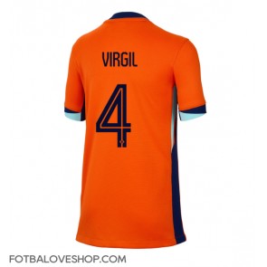 Holandsko Virgil van Dijk #4 Dámské Domácí Dres ME 2024 Krátký Rukáv