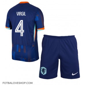 Holandsko Virgil van Dijk #4 Dětské Venkovní Dres ME 2024 Krátký Rukáv (+ trenýrky)