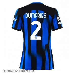 Inter Milan Denzel Dumfries #2 Dámské Domácí Dres 2023-24 Krátký Rukáv