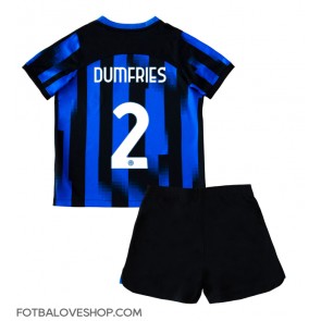 Inter Milan Denzel Dumfries #2 Dětské Domácí Dres 2023-24 Krátký Rukáv (+ trenýrky)