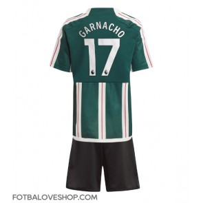 Manchester United Alejandro Garnacho #17 Dětské Venkovní Dres 2023-24 Krátký Rukáv (+ trenýrky)