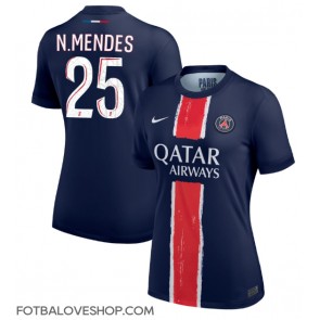 Paris Saint-Germain Nuno Mendes #25 Dámské Domácí Dres 2024-25 Krátký Rukáv