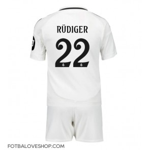 Real Madrid Antonio Rudiger #22 Dětské Domácí Dres 2024-25 Krátký Rukáv (+ trenýrky)