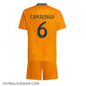 Real Madrid Eduardo Camavinga #6 Dětské Venkovní Dres 2024-25 Krátký Rukáv (+ trenýrky)