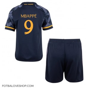 Real Madrid Kylian Mbappe #9 Dětské Venkovní Dres 2023-24 Krátký Rukáv (+ trenýrky)