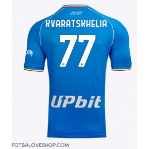 SSC Napoli Khvicha Kvaratskhelia #77 Domácí Dres 2023-24 Krátký Rukáv