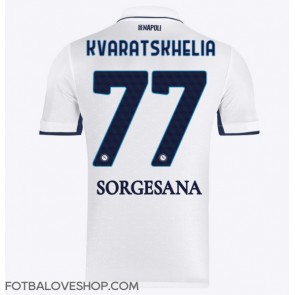 SSC Napoli Khvicha Kvaratskhelia #77 Venkovní Dres 2024-25 Krátký Rukáv