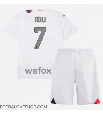 AC Milan Yacine Adli #7 Dětské Venkovní Dres 2023-24 Krátký Rukáv (+ trenýrky)