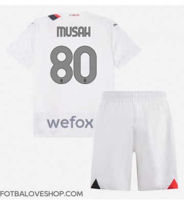AC Milan Yunus Musah #80 Dětské Venkovní Dres 2023-24 Krátký Rukáv (+ trenýrky)