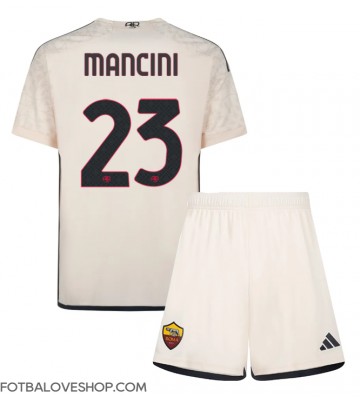 AS Roma Gianluca Mancini #23 Dětské Venkovní Dres 2023-24 Krátký Rukáv (+ trenýrky)