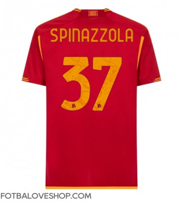 AS Roma Leonardo Spinazzola #37 Domácí Dres 2023-24 Krátký Rukáv