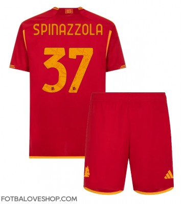 AS Roma Leonardo Spinazzola #37 Dětské Domácí Dres 2023-24 Krátký Rukáv (+ trenýrky)