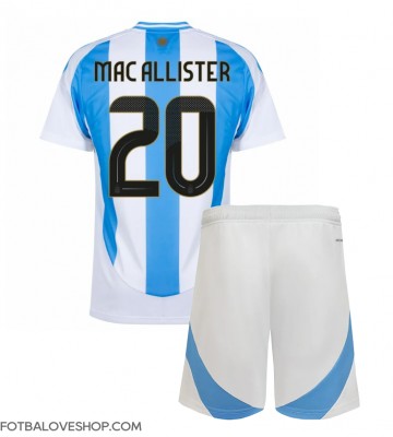 Argentina Alexis Mac Allister #20 Dětské Domácí Dres Copa America 2024 Krátký Rukáv (+ trenýrky)