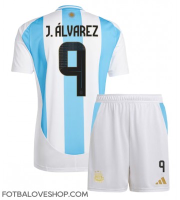 Argentina Julian Alvarez #9 Dětské Domácí Dres Copa America 2024 Krátký Rukáv (+ trenýrky)