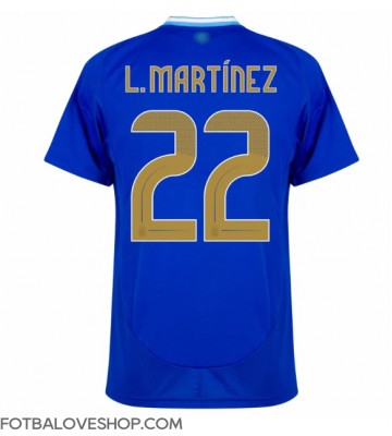 Argentina Lautaro Martinez #22 Venkovní Dres Copa America 2024 Krátký Rukáv
