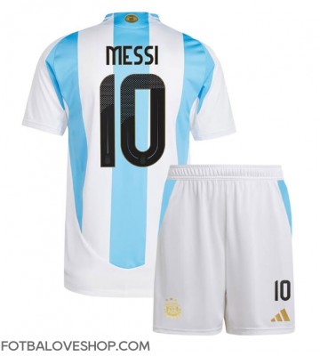 Argentina Lionel Messi #10 Dětské Domácí Dres Copa America 2024 Krátký Rukáv (+ trenýrky)