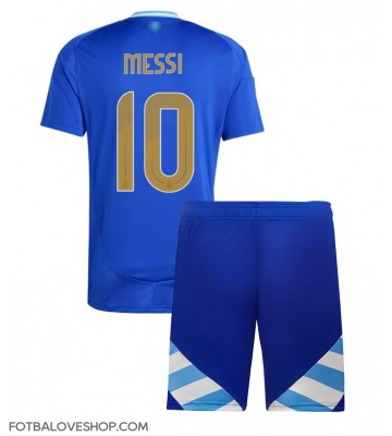 Argentina Lionel Messi #10 Dětské Venkovní Dres Copa America 2024 Krátký Rukáv (+ trenýrky)