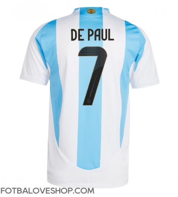 Argentina Rodrigo De Paul #7 Domácí Dres Copa America 2024 Krátký Rukáv