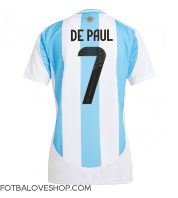 Argentina Rodrigo De Paul #7 Dámské Domácí Dres Copa America 2024 Krátký Rukáv