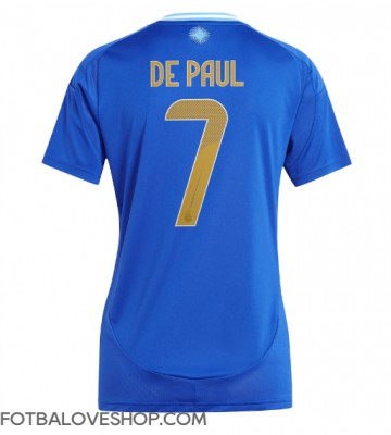 Argentina Rodrigo De Paul #7 Dámské Venkovní Dres Copa America 2024 Krátký Rukáv