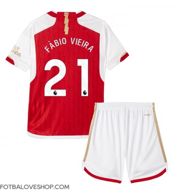 Arsenal Fabio Vieira #21 Dětské Domácí Dres 2023-24 Krátký Rukáv (+ trenýrky)