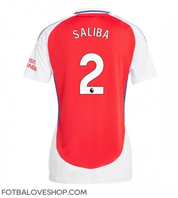 Arsenal William Saliba #2 Dámské Domácí Dres 2024-25 Krátký Rukáv