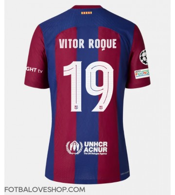 Barcelona Vitor Roque #19 Domácí Dres 2023-24 Krátký Rukáv