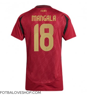 Belgie Orel Mangala #18 Dámské Domácí Dres ME 2024 Krátký Rukáv