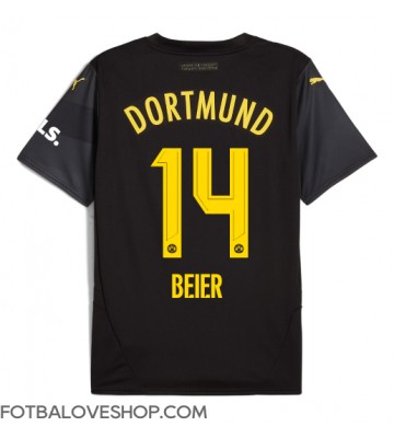 Borussia Dortmund Maximilian Beier #14 Venkovní Dres 2024-25 Krátký Rukáv