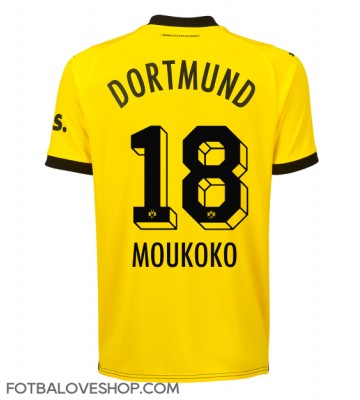Borussia Dortmund Youssoufa Moukoko #18 Domácí Dres 2023-24 Krátký Rukáv