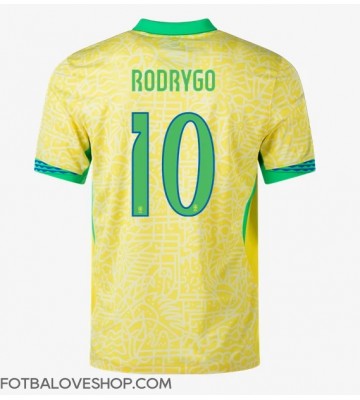 Brazílie Rodrygo Goes #10 Domácí Dres Copa America 2024 Krátký Rukáv