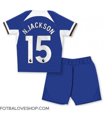 Chelsea Nicolas Jackson #15 Dětské Domácí Dres 2023-24 Krátký Rukáv (+ trenýrky)