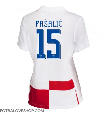 Chorvatsko Mario Pasalic #15 Dámské Domácí Dres ME 2024 Krátký Rukáv