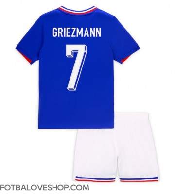 Francie Antoine Griezmann #7 Dětské Domácí Dres ME 2024 Krátký Rukáv (+ trenýrky)