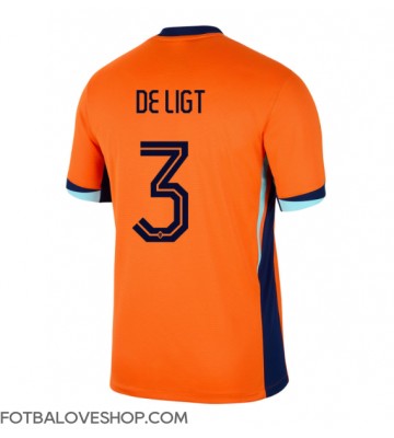 Holandsko Matthijs de Ligt #3 Domácí Dres ME 2024 Krátký Rukáv