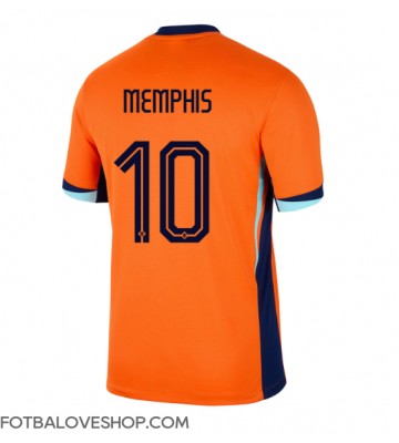 Holandsko Memphis Depay #10 Domácí Dres ME 2024 Krátký Rukáv