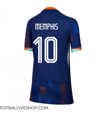 Holandsko Memphis Depay #10 Dámské Venkovní Dres ME 2024 Krátký Rukáv