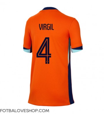Holandsko Virgil van Dijk #4 Dámské Domácí Dres ME 2024 Krátký Rukáv