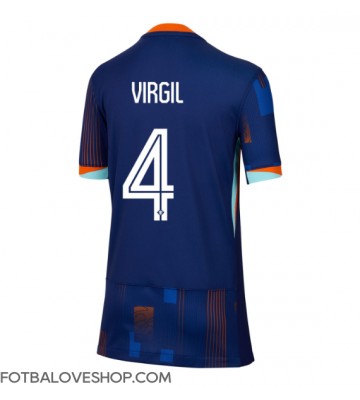 Holandsko Virgil van Dijk #4 Dámské Venkovní Dres ME 2024 Krátký Rukáv