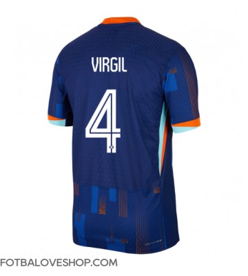 Holandsko Virgil van Dijk #4 Venkovní Dres ME 2024 Krátký Rukáv