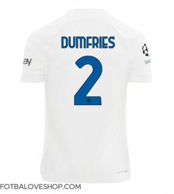 Inter Milan Denzel Dumfries #2 Venkovní Dres 2023-24 Krátký Rukáv